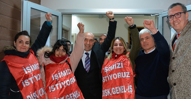 Bergamalı 3 kadın işçiye Başkan Soyer’den destek