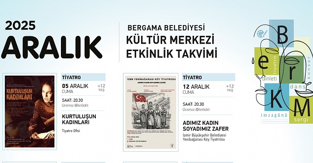 Bergama Belediyesi Kültür Merkezi'nde (BerKM) Aralık ayı dopdolu geçecek