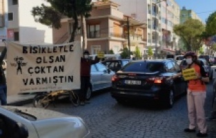 Bergamalı bisikletçiler; ’Arabadan İn Bisiklete Bin’