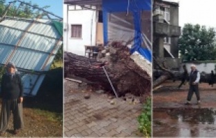 Aşırı yağış ve fırtına Bergama’da tahribat yarattı!