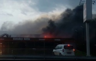 Dikili'de kuruyemiş fabrikasında yangın çıktı