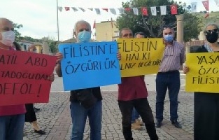 Bergama'da Filistin protestosu!