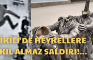 Dikili'deki çocuk heykellerinin başını kırıp denize attı!