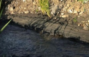 Bakırçay deresi simsiyah akıyor