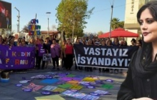 Masha Amini'nin öldürülmesi Dikili'de protesto edildi