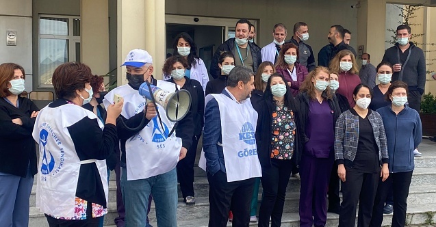 Bergama'da sağlıkçılar hakları için iş bıraktı!